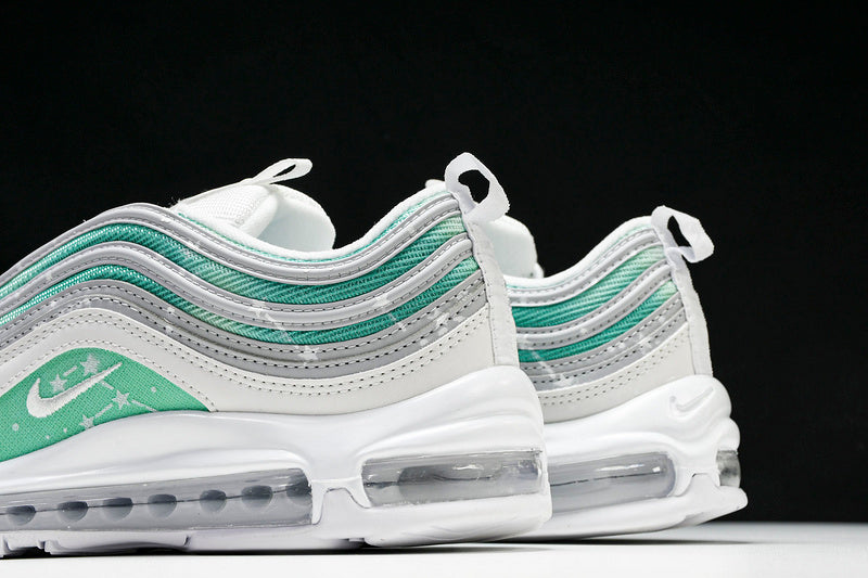 WMNS Nike Air Max 97 WHITE/WOLF GREY-BLACK/GREEN