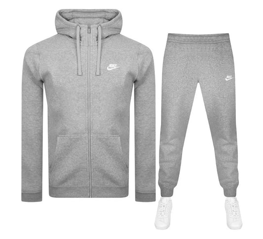 Nike standard fit logo tracksuit grey