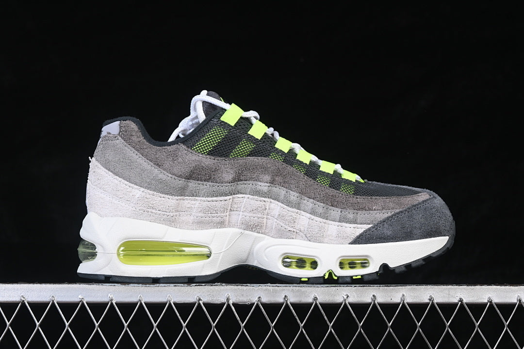 AIR MAX 95 AIR CUSHION SHOES GREY/WHITE/GRASS GREEN/BLACK]