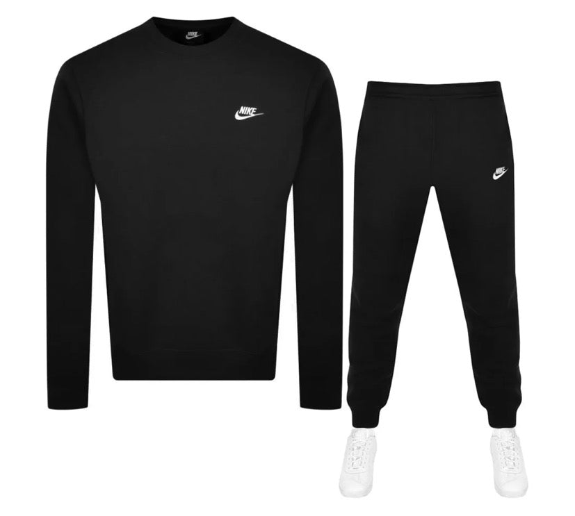 Nike crew club tracksuit Black